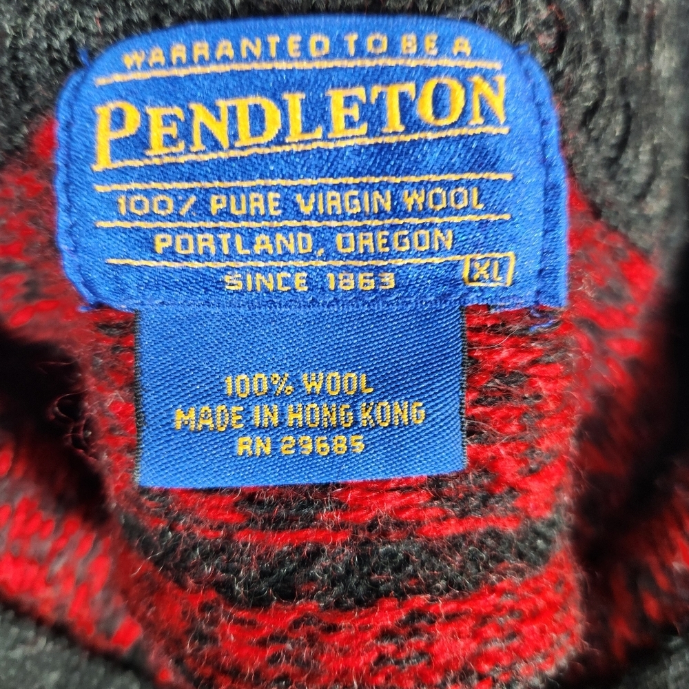PENDLETON Vintage Quarter Zip Wool Sweater Size XL - Picture 4 of 9